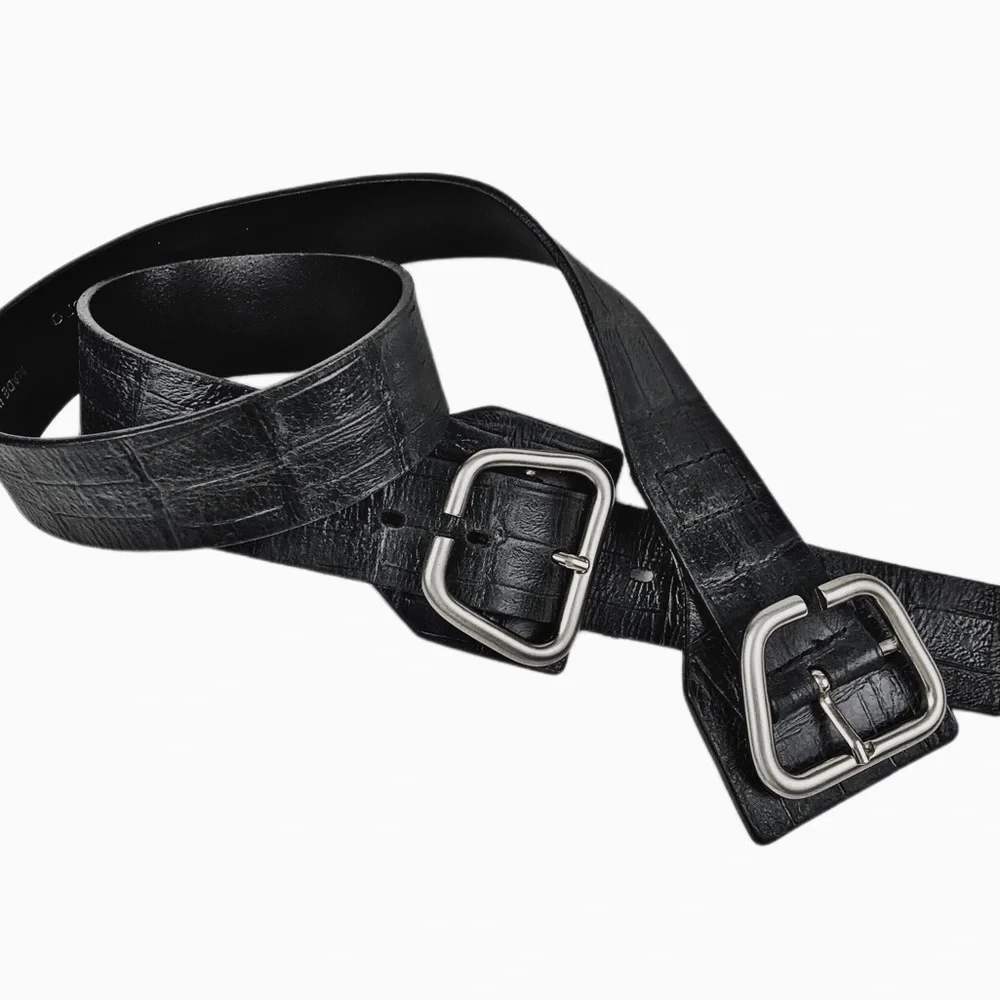 Dismiro Italian Genuine Croc Leather 2” Belt Size Lg 32”- 34”
